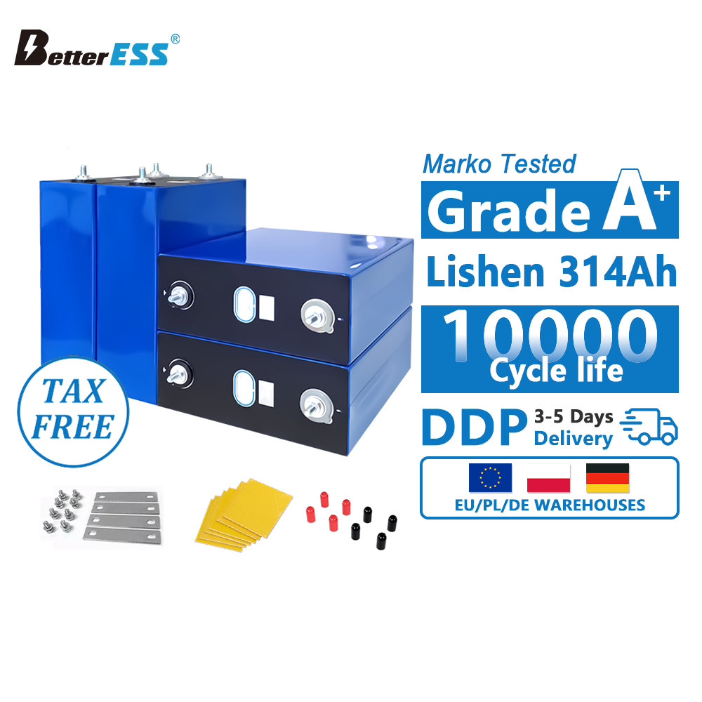 EU Stock Marko teded-Lishen 314Ah Lifepo4 3,2 В фактическая емкость аккумулятора более 325AH + DDP + 10000 циклов