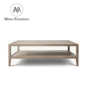 Fransız çağdaş Modern antika eski klasik oturma odası merkezi sehpa otel mobilya meşe dikdörtgen kokteyl masası - Product Image 2