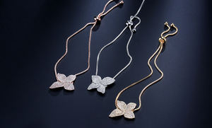 HIBRIDE gelang & gelang wanita bentuk kupu-kupu, perhiasan rantai dengan B-137 yang dapat disesuaikan - Product Image 2