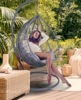 Chaise balançoire à oeufs de haute qualité en rotin suspendu avec support chaise d'extérieur intérieure avec cadre en acier capacité de 150kg