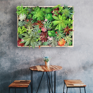 Jardín Vertical Artificial de Suculentas, Kit de Arte para Pared, Marco de Madera, <span class=keywords><strong>Plantas</strong></span> Realistas, Decoración Botánica para Colgar en la Pared, Greatflower - Product Image 3