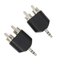 Mini prise stéréo mâle 3.5mm vers 2 RCA mâle adaptateur Y séparateur adaptateur audio connecteur 1 à 2 Double fiche banane audio