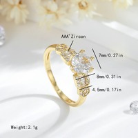 14K Zirkoon Ring Niche Persoonlijkheid High-End Sieraden Zirkoon Vergulde Kleur Ring Groothandel Hot Sale Voor Vrouwen Feest Jubileum
