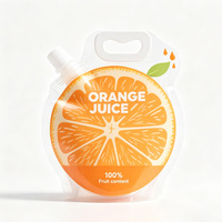 Sachets d'emballage en plastique personnalisés en forme de fruits, 250 ml, 500 ml, découpés sur mesure, sans BPA, de qualité alimentaire, avec bec verseur pour lait et jus, OEM