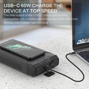 72000mAh PD <span class=keywords><strong>60W</strong></span> ngoài trời di động Trạm điện 12V xì gà Ổ cắm 10W không dây Sạc Anh xe máy bơm không khí tủ lạnh ngân hàng điện - Product Image 4