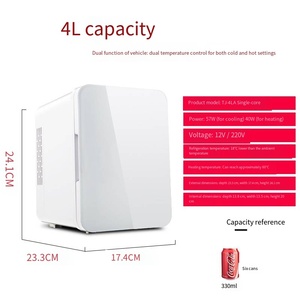 Portable électrique à double usage voiture maison beauté cosmétiques <span class=keywords><strong>réfrigérateur</strong></span> 4L Mini refroidissement chauffage isolation petit <span class=keywords><strong>réfrigérateur</strong></span> - Product Image 5