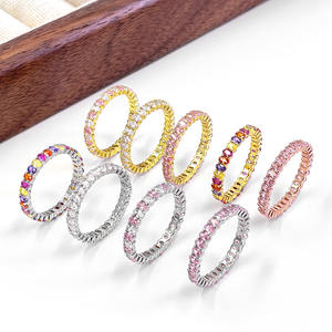 Anillos de Banda Ovalados de Eternidad con Circonita Cúbica Brillante, Chapados en Oro de 18K, Precio de Fábrica, Venta al por Mayor, Regalo para Mujer - Product Image 6