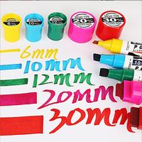 Marqueur permanent rechargeable Jumbo à pointe plate de 30 mm avec écriture double face, 12 couleurs pour utilisation sur papier
