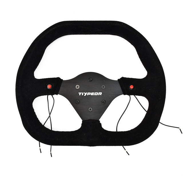350mm D Type Flat Suede PC Compatible Sports Cars Wired Smart TV Kart Simulator Racing Game Racing Wheel