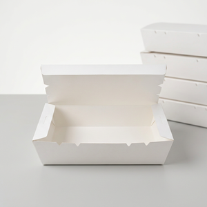 Caja de Papel Blanca con Tapa Abatible de 750 ml – Envase Desechable Biodegradable para Comida para Llevar, Arroz, Ensaladas y Comida Lista para Comer - Product Image 3