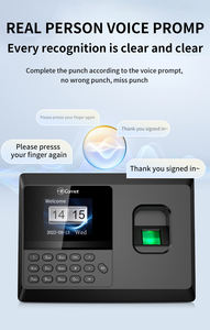 Horloge de présence d'empreintes digitales Machine d'<span class=keywords><strong>employé</strong></span> Enregistreur de temps d'équipement de bureau avec communication USB Capacité d'empreintes digitales de 1000 - Product Image 3