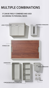Boîte <span class=keywords><strong>de</strong></span> rangement pliable robuste avec couvercle en bois massif, table, compartiments multiples, séparateur, <span class=keywords><strong>poche</strong></span> latérale, organisateur <span class=keywords><strong>de</strong></span> coffre <span class=keywords><strong>de</strong></span> voiture - Product Image 5