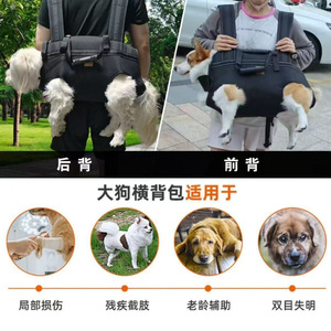 กระเป๋าเป้สะพายหลังสำหรับสัตว์เลี้ยงสำหรับสุนัข ทรงครึ่งวงกลม สีดำ ระบายอากาศได้ดี ความจุขนาดใหญ่ แบบสะพายแนวนอน - Product Image 2