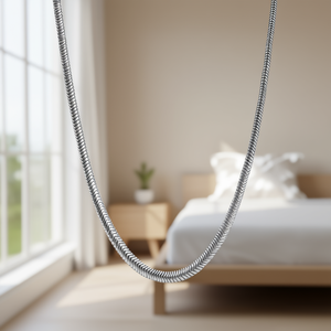 Collar de cadena de serpiente Amy Amy, plata 925, cadena de joyería fina clásica para uso diario para mujer, C3207 - Product Image 2