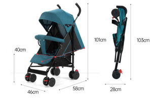 JXB Luxury <strong>Buggy</strong> One Hand Folding New Arrival Baby Carriage Designer Kids Lightweight 4-Wheel <strong>Foldable</strong> Stroller 20KG Load - Product Image 3