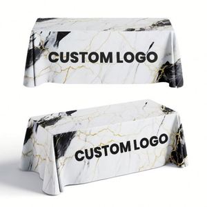 Nappe Publicitaire Personnalisée Ajustée en Polyester 6Ft 8Ft avec Logo Imprimé sur Mesure pour Salons Professionnels et Événements - Product Image 1