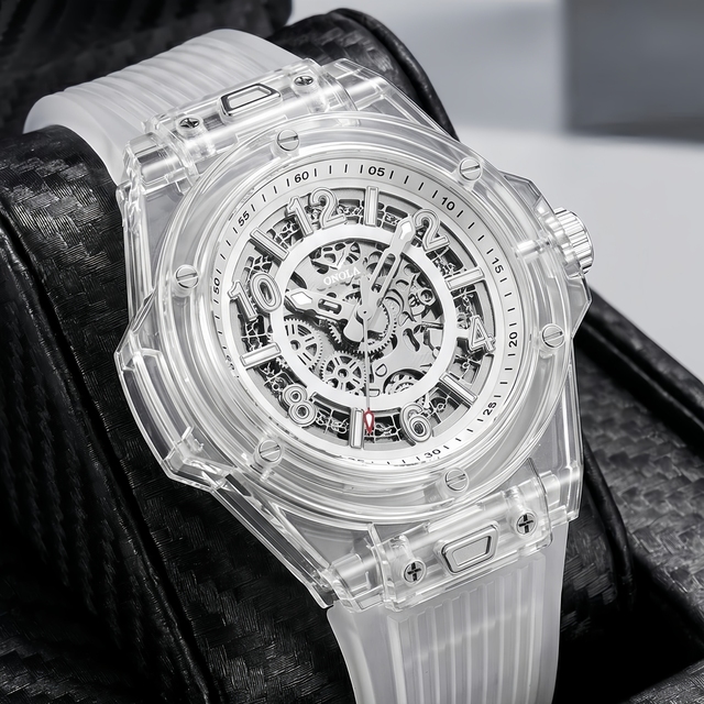 ONOLA 3836 Brand Fashion Mechanical Watches Rubber Sports Waterproof Tourbillon Automatic Watch Men