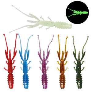 เหยื่อปลอมกุ้งนิ่ม 85 มม. 2.2 กรัม 12 ชิ้น เหยื่อตกปลาแบส แบบ Texas Rig ไบโอนิค พลาสติก รูปหนอน รสกุ้ง ผสมเกลือ - Product Image 1