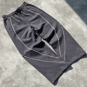 Pantalones de chándal anchos de diseñador estilo streetwear, 100% algodón, joggers, fabricante, personalizados, de felpa francesa, oversize, acampanados - Product Image 2