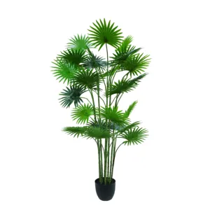 Vente en gros Palmier en plastique Arbre artificiel en pot pour la décoration Bonsaï Plantes en plastique pour le salon