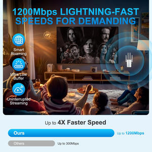 Répéteur <span class=keywords><strong>WiFi</strong></span> BBL EU WPS 1200 Mbps, amplificateur de signal, double bande 2,4 G 5 G, extension de portée avec couverture de 500 à 1000 m², modèle M-97BW-EU - Product Image 3