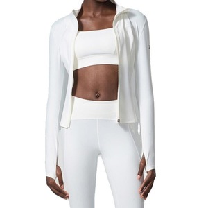 Vêtements de yoga et de fitness, veste à col montant, anti-transpiration, séchage rapide, sportive, à manches longues, cardigan, haut décontracté, polyvalent - Product Image 5