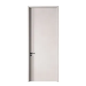 Puerta interior de PVC con diseño de puerta de madera maciza para baño al mejor precio para hotel