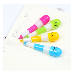 Penna a Sfera Retrattile a Forma di Pillola con Logo Personalizzato, in Plastica, per Regali Promozionali Scolastici - Product Image 1