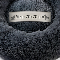 Coussin pour animaux de compagnie en peluche shaggy, ovale, pour chien et chat, 70 x 70 cm, fauteuil en fausse fourrure pour toutes les saisons