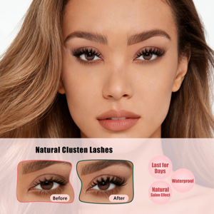 Pestañas Postizas de Mink Sintético al por Mayor, Extensiones de Pestañas Segmentadas Precortadas, Juego de Pestañas Segmentadas, Grupos de Pestañas Inferiores, Curvatura C - Product Image 1