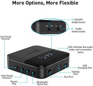 Trasmettitore di ricezione di blueteeth 5.0 di blueteeth dell'adattatore del ricevitore dei denti blu di aux del nuovo trasmettitore transfrontaliero dei denti - Product Image 3