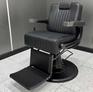 Sillón de Barbería Clásico, Silla de Salón de Belleza, Respaldo Reclinable, Altura Ajustable, Cuero PU, Rotación de 360 Grados - Product Image 4
