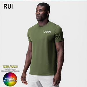 เสื้อยืดถักผ้าระบายความร้อนสำหรับผู้ชาย RUIQUWIN สกรีนโลโก้ได้ตามต้องการ น้ำหนัก 180 กรัม ดีไซน์สปอร์ต ซับเหงื่อ สีพื้น คอกลม สำหรับออกกำลังกาย รับผลิตแบบ OEM ODM - Product Image 1