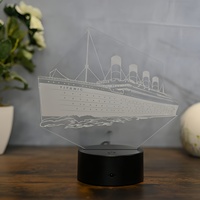 Lampe de nuit décorative 3D Lampe de nuit en acrylique pour la maison Chambre à coucher Fête Lampe de nuit en acrylique Cadeau pour enfants Expédition Éclairage intérieur intelligent