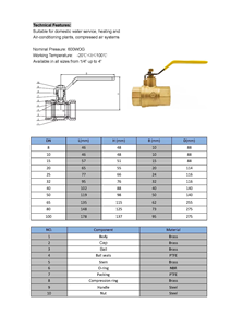 Válvula de bola de latón forjado NPT/FNPT de 1/2, 1 y 2 pulgadas PN16 con rosca interna hembra para agua y gas, 600 WOG - Product Image 5