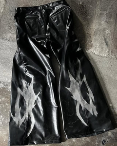 Produttore di pantaloni Unisex da <span class=keywords><strong>uomo</strong></span> larghi larghi pantaloni in finta pelle - Product Image 3