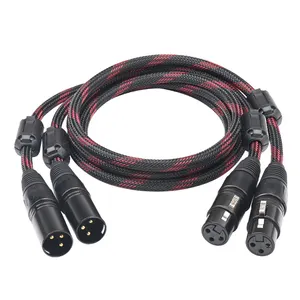 Ataudio hifi xlr מאוזן עד נקבה 3 סיכה איזון pin נחושת טהור plug ofc כבל מיקרופון מיקסאר