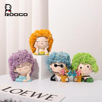 Pot de fleurs en résine en forme de tête, design original, fait main, personnalisable, pour plantes succulentes et art floral en mousse