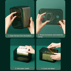 Yaratıcı doku kutusu özelleştirilmiş plastik şeffaf doku kutusu moda plastik peçete kutusu için özel sıcak satış peçete tutucu masa - Product Image 5