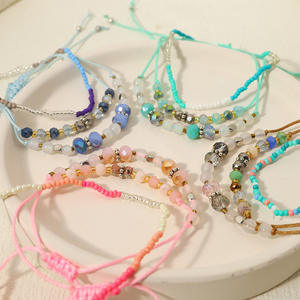 Woven <b>Bracelet</b> Natural Stone Rice <b>Beads</b> Crystal Hand Woven <b>Bracelet</b> for Women Uionen 1269 - Product Image 1