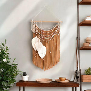 ของตกแต่งผนังห้องนอนห้องนั่งเล่นลายใบไม้แบบมาคราเม่ ดีไซน์ทันสมัย ผ้าฝ้ายแท้ 100% ราคาถูก - Product Image 1