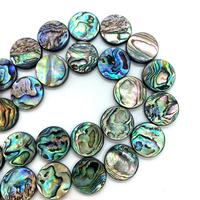 Perles rondes en coquille d'ormeau naturelle de 6 à 20 mm, trou droit, perles faites à la main, accessoires pour collier de bijoux DIY