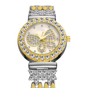 Reloj de Lujo Único para Mujer con Diamantes, Reloj Redondo con Diseño de Mariposa, Esfera Personalizada, Reloj de Pulsera de Cuarzo de Lujo con Circonitas - Product Image 1
