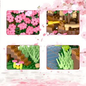 Jouet de construction Romantique en briques : Blocs de construction Mini Maison Arbre Sakura, Jouets de rue et de ville - Product Image 4