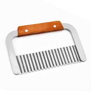 Coupe-frites manuel en acier inoxydable, couteau à ondulations pour pommes de terre, trancheuse à chips - Product Image 4