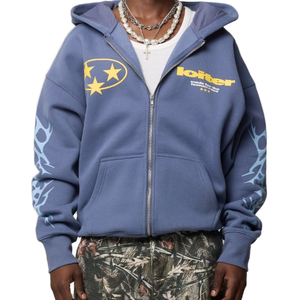 Sweat à capuche personnalisé pour homme, écologique, automne, vente en gros, fermeture éclair, poids lourd 300g, mélange coton/polyester - Product Image 1