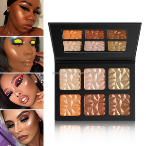 Resaltador de 6 colores, polvo prensado, <span class=keywords><strong>maquillaje</strong></span> facial vegano, <span class=keywords><strong>bronceador</strong></span> corporal, haga su logotipo, Etiqueta Privada, paleta de resaltador, logotipo personalizado - Product Image 1