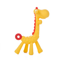 Jouet de dentition massant en silicone souple de qualité alimentaire sans BPA, motif girafe, pour bébés