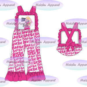 Mono de Tirantes para Niña Af-2 para el Día de San Valentín, Mono de Punto con Estampado y Volantes, Transpirable - Product Image 4
