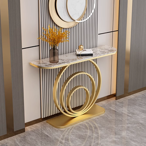 Tavolo Console <span class=keywords><strong>da</strong></span> Ingresso con Piano in Marmo e Struttura in Metallo BTCT009, Design Artistico per Casa o Ufficio - Product Image 5